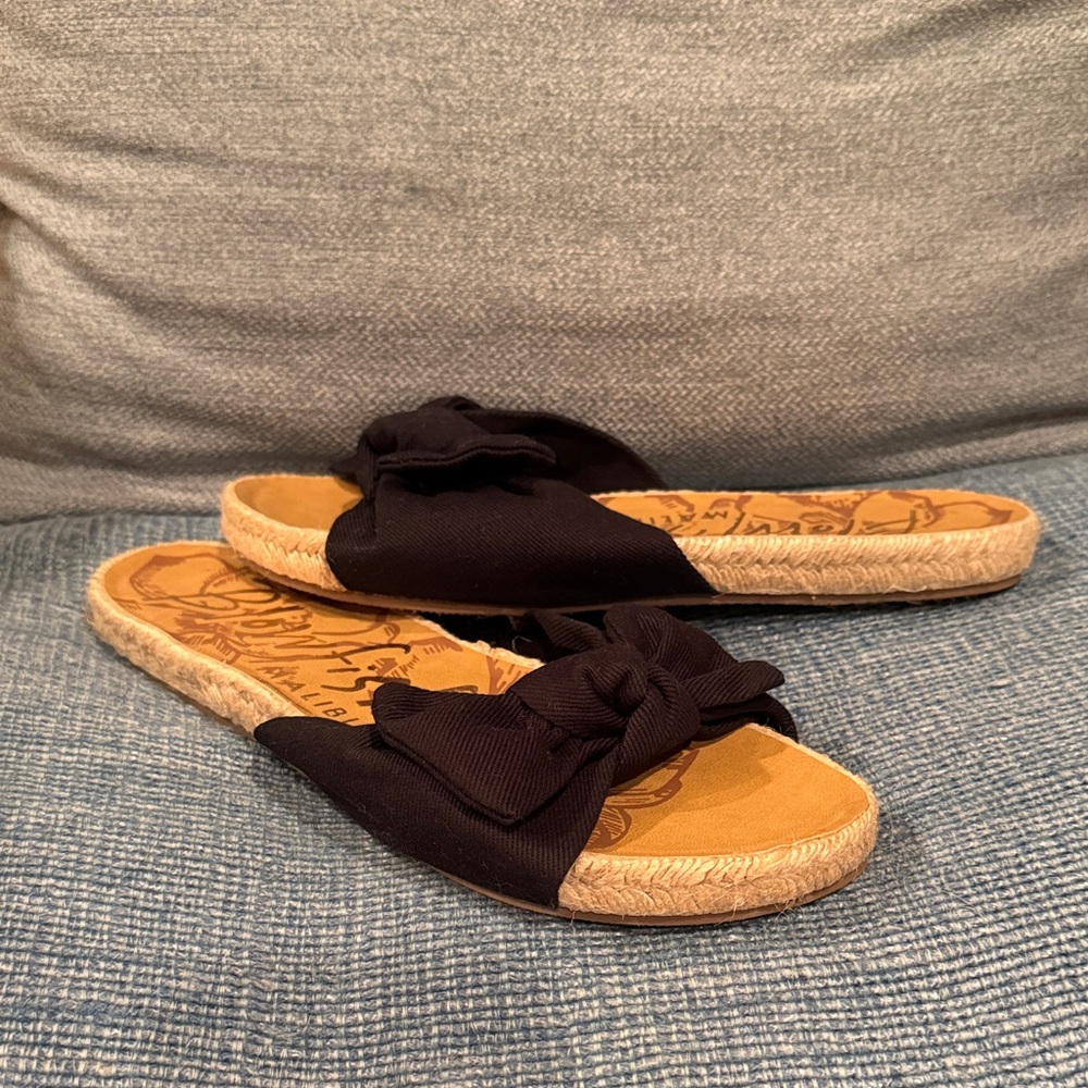 Blowfish Black Bow Slide Espadrille Sandals NWOT Women’s 7 - Picture 6 of 6